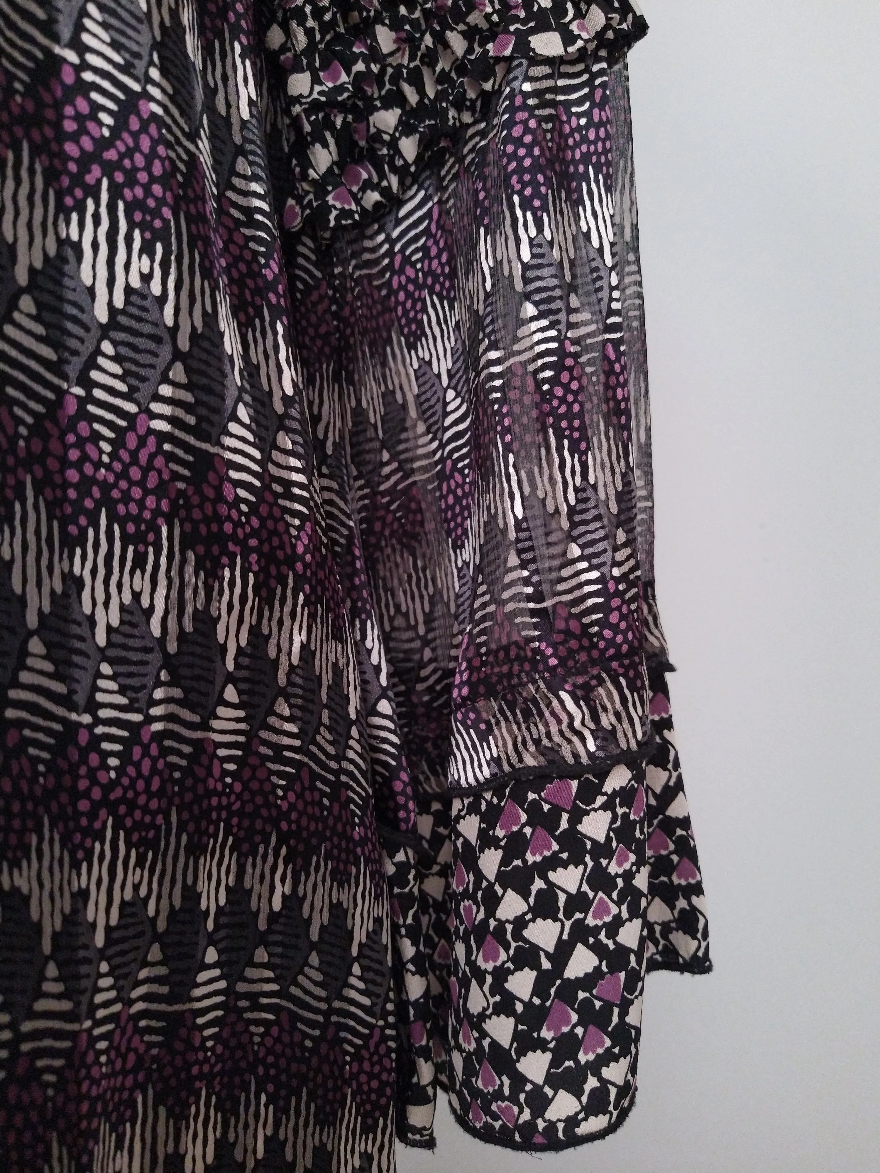 00's Purple Silk Diamond Plaid Printed Mini Dress by Anna Sui