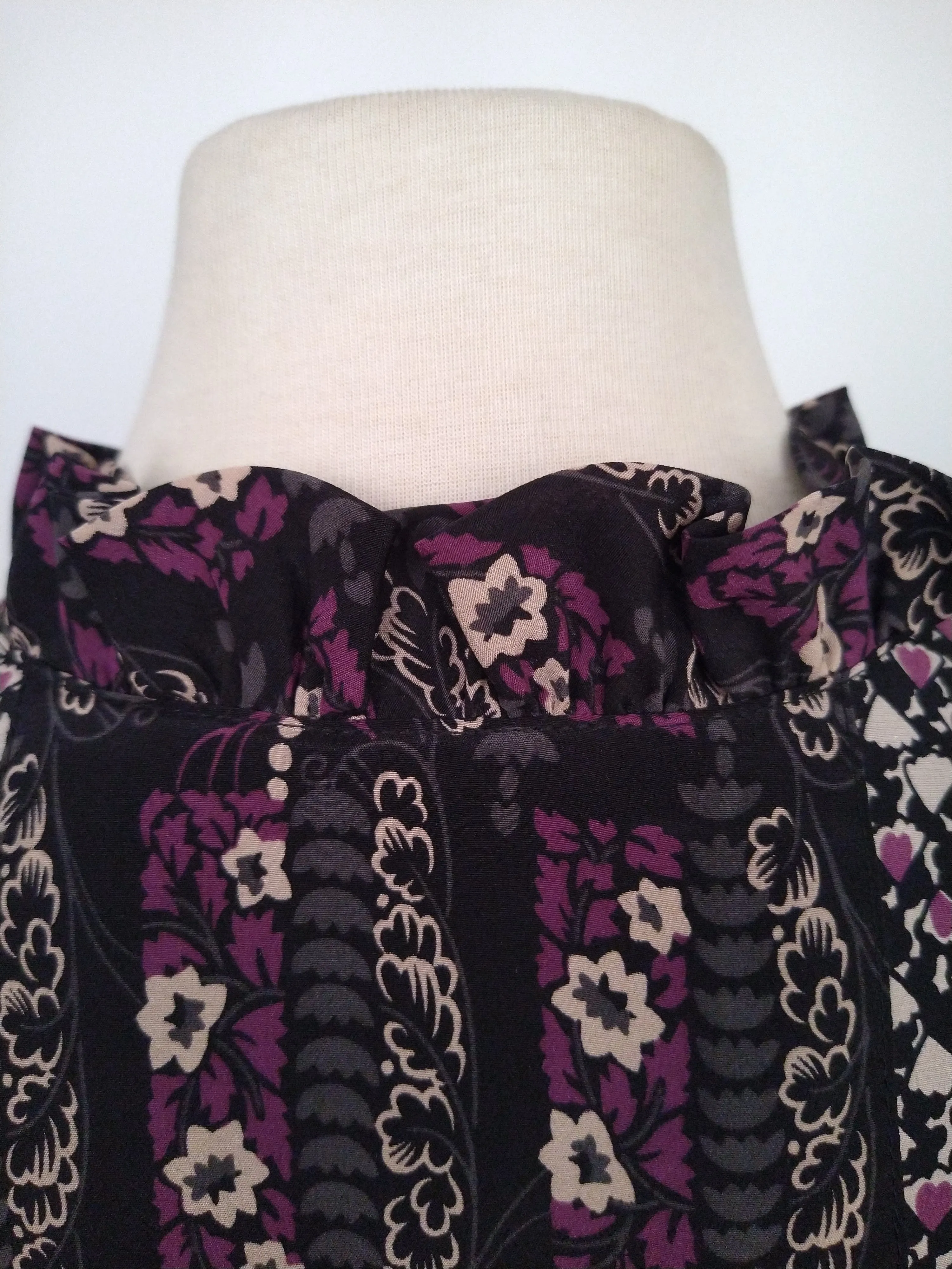 00's Purple Silk Diamond Plaid Printed Mini Dress by Anna Sui