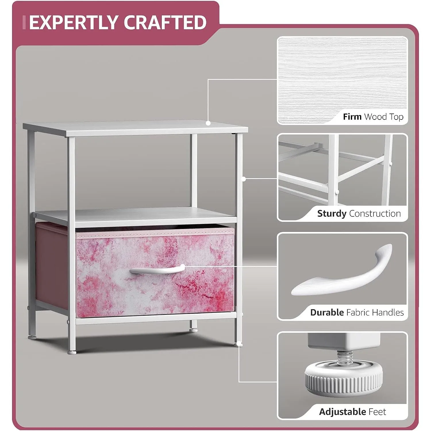 1 Drawer Nightstand Shelf