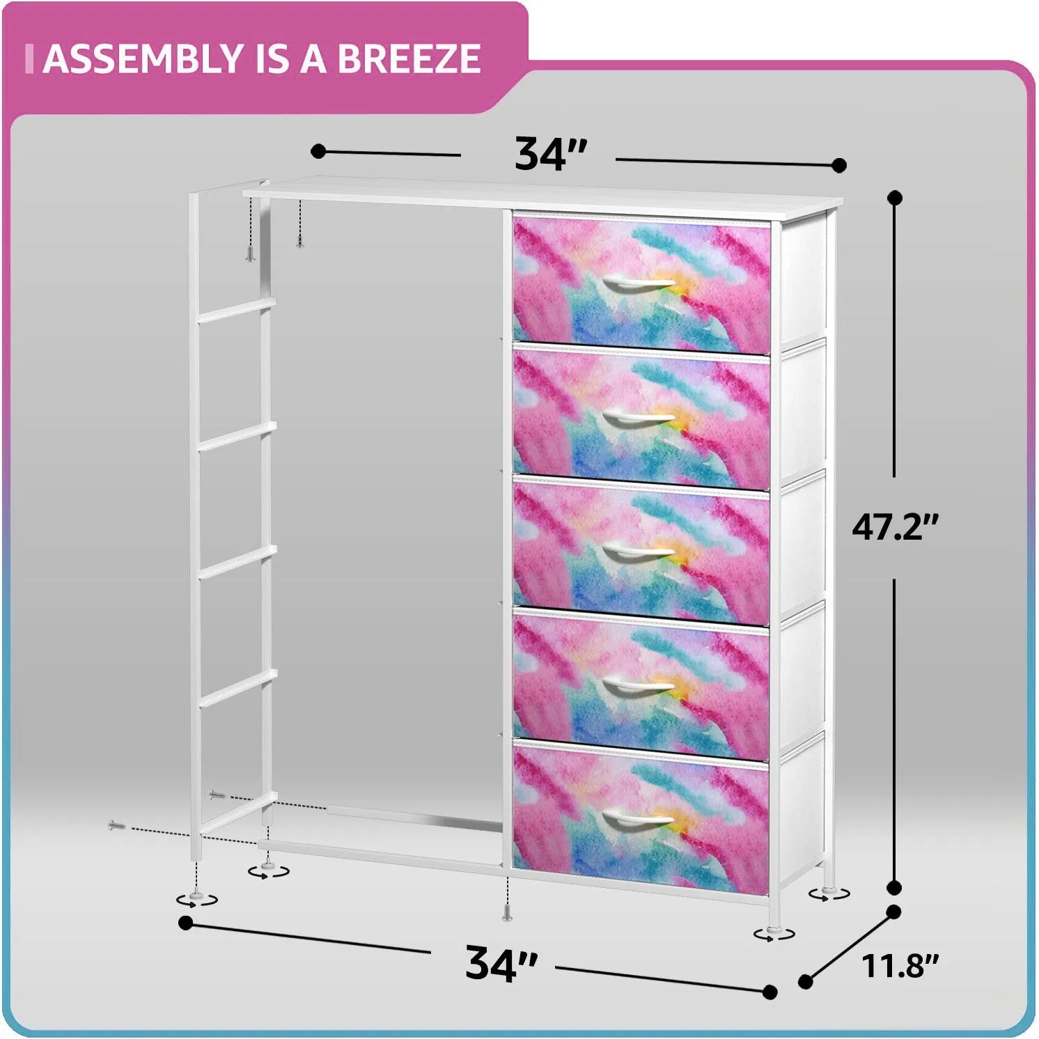 10 Drawer Tall Vertical Dresser