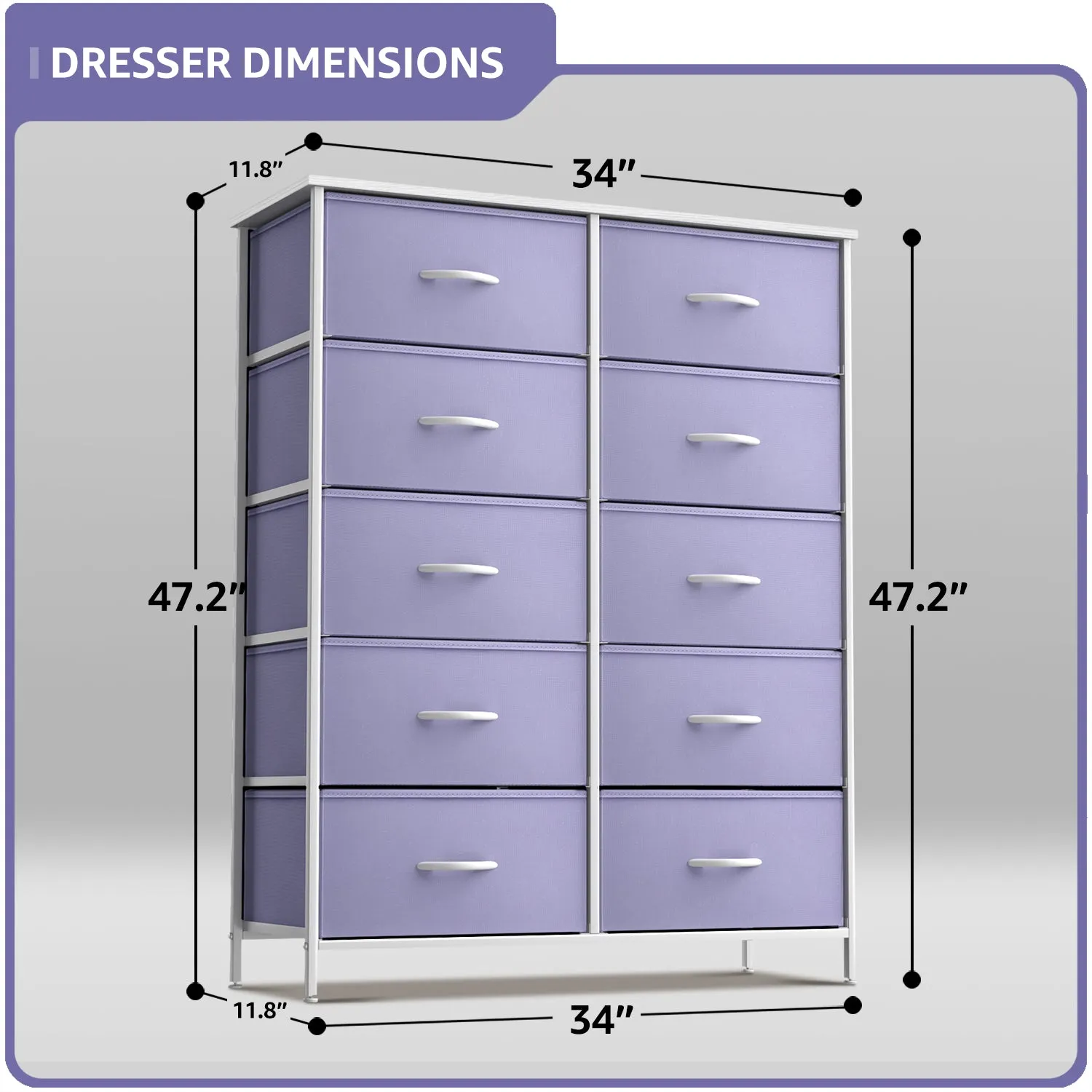 10 Drawer Tall Vertical Dresser