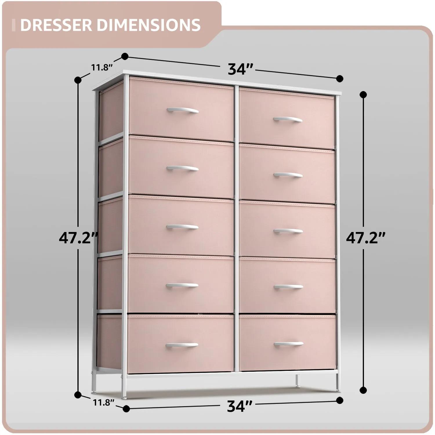 10 Drawer Tall Vertical Dresser