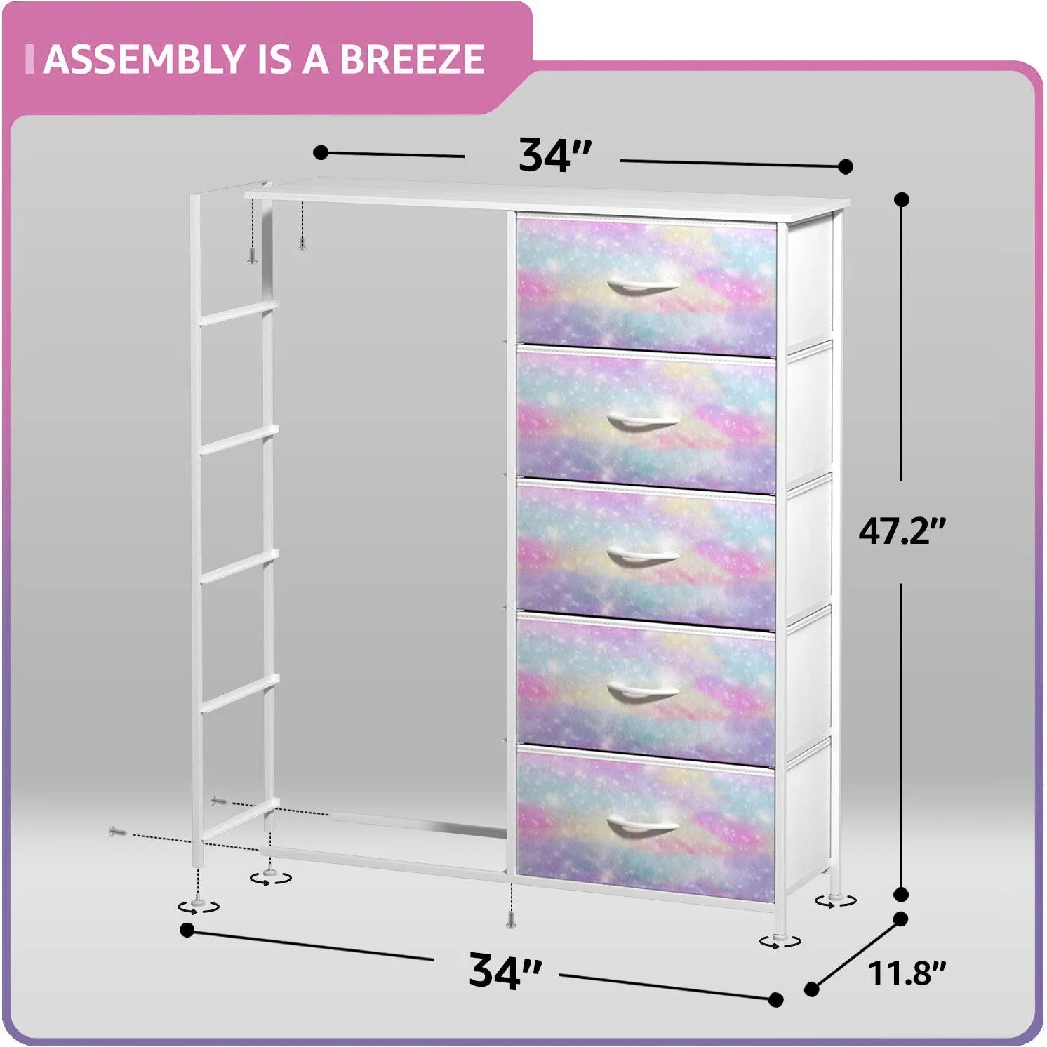 10 Drawer Tall Vertical Dresser