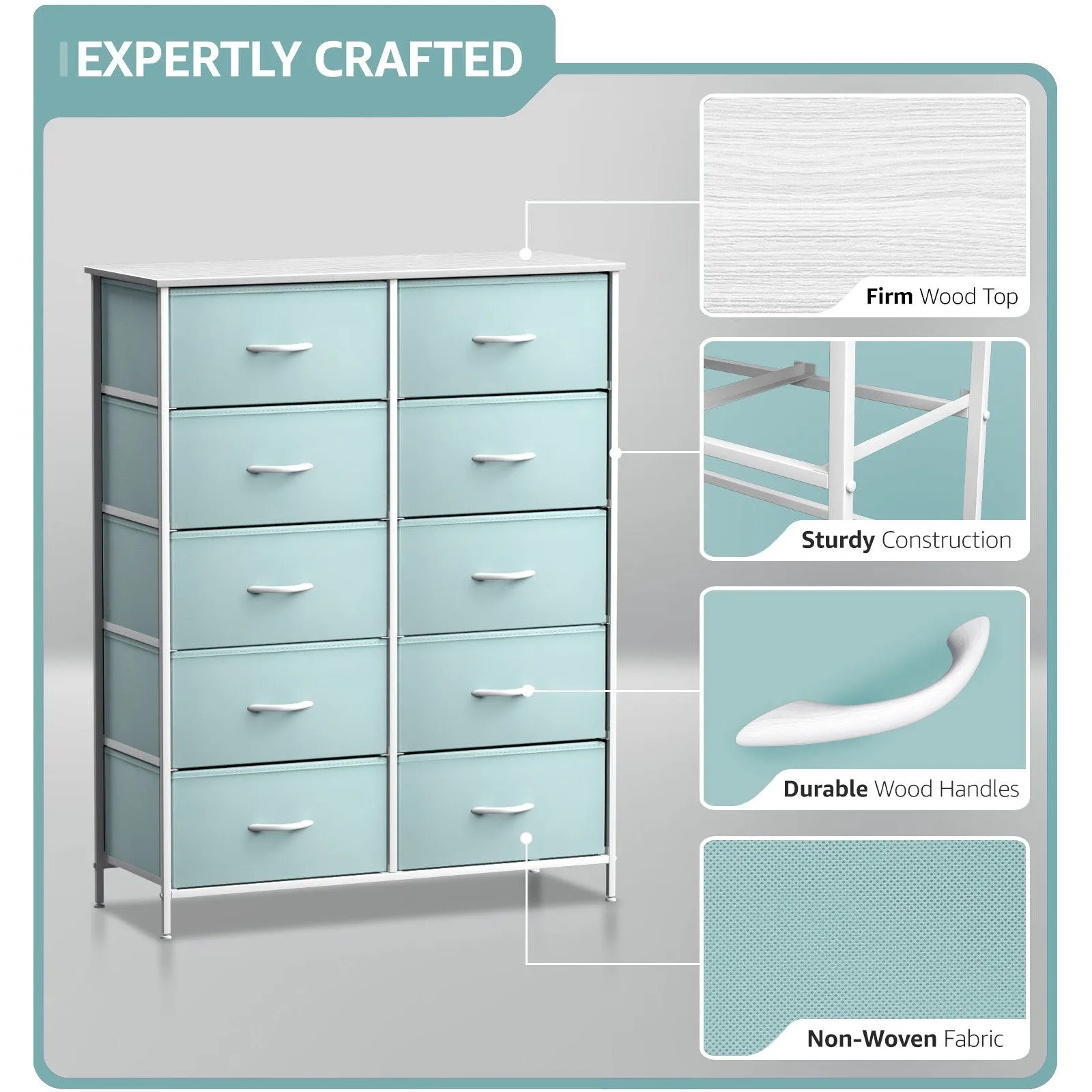 10 Drawer Tall Vertical Dresser