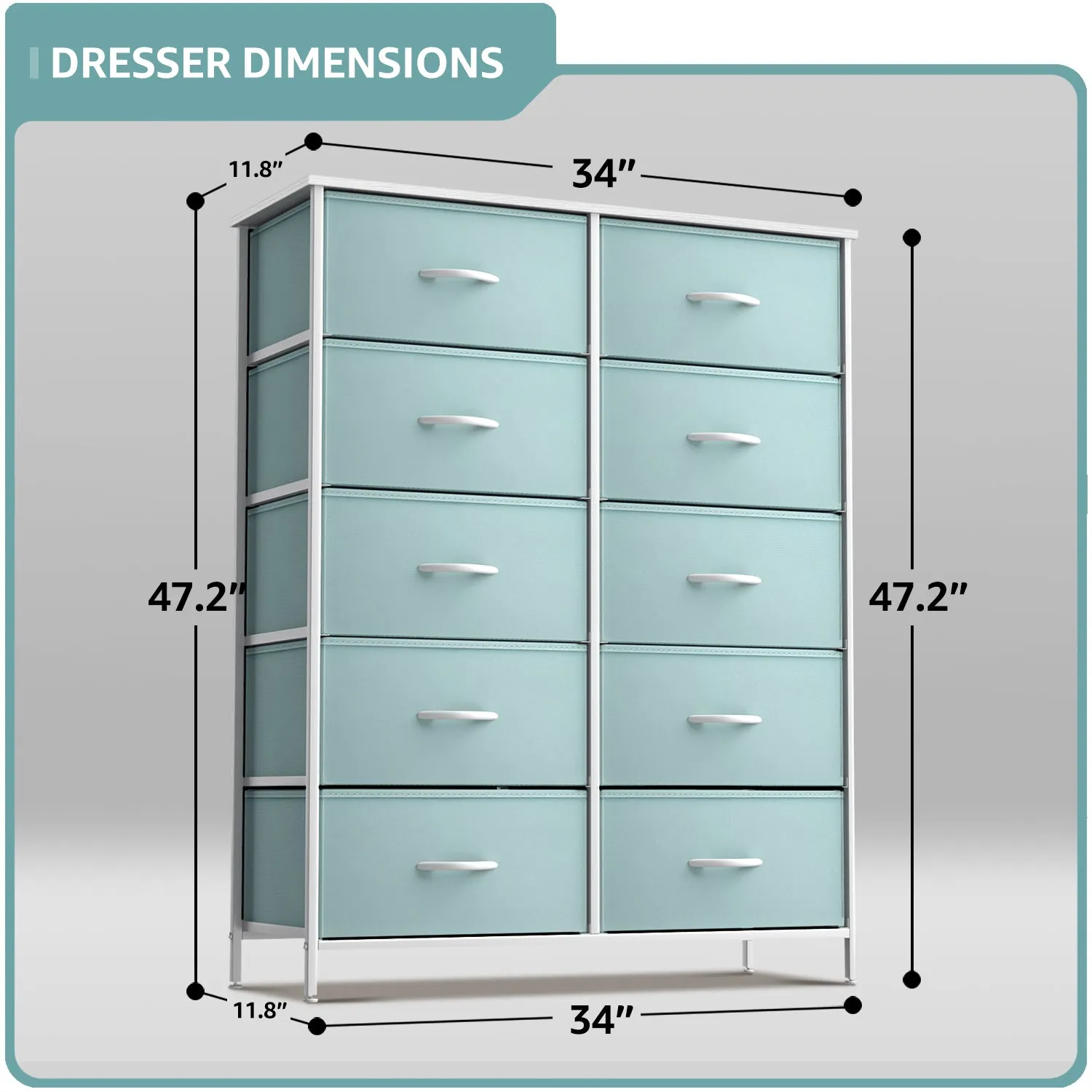 10 Drawer Tall Vertical Dresser