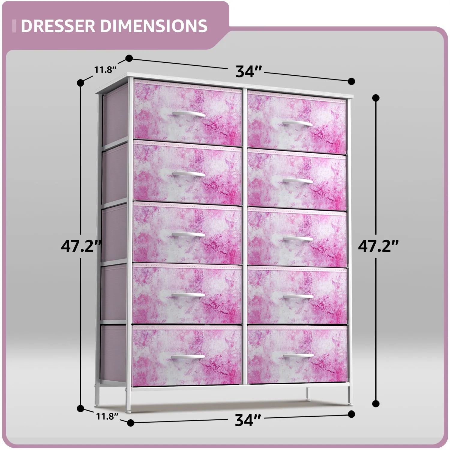 10 Drawer Tall Vertical Dresser