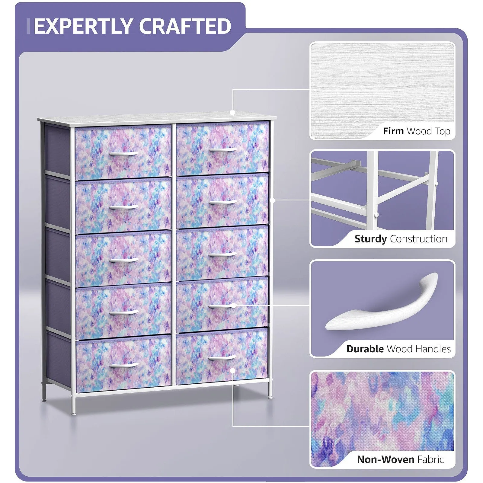 10 Drawer Tall Vertical Dresser