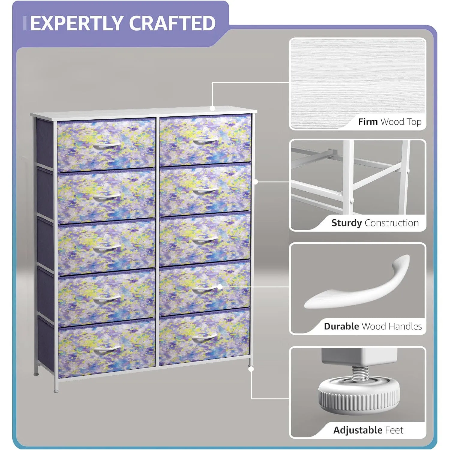 10 Drawer Tall Vertical Dresser