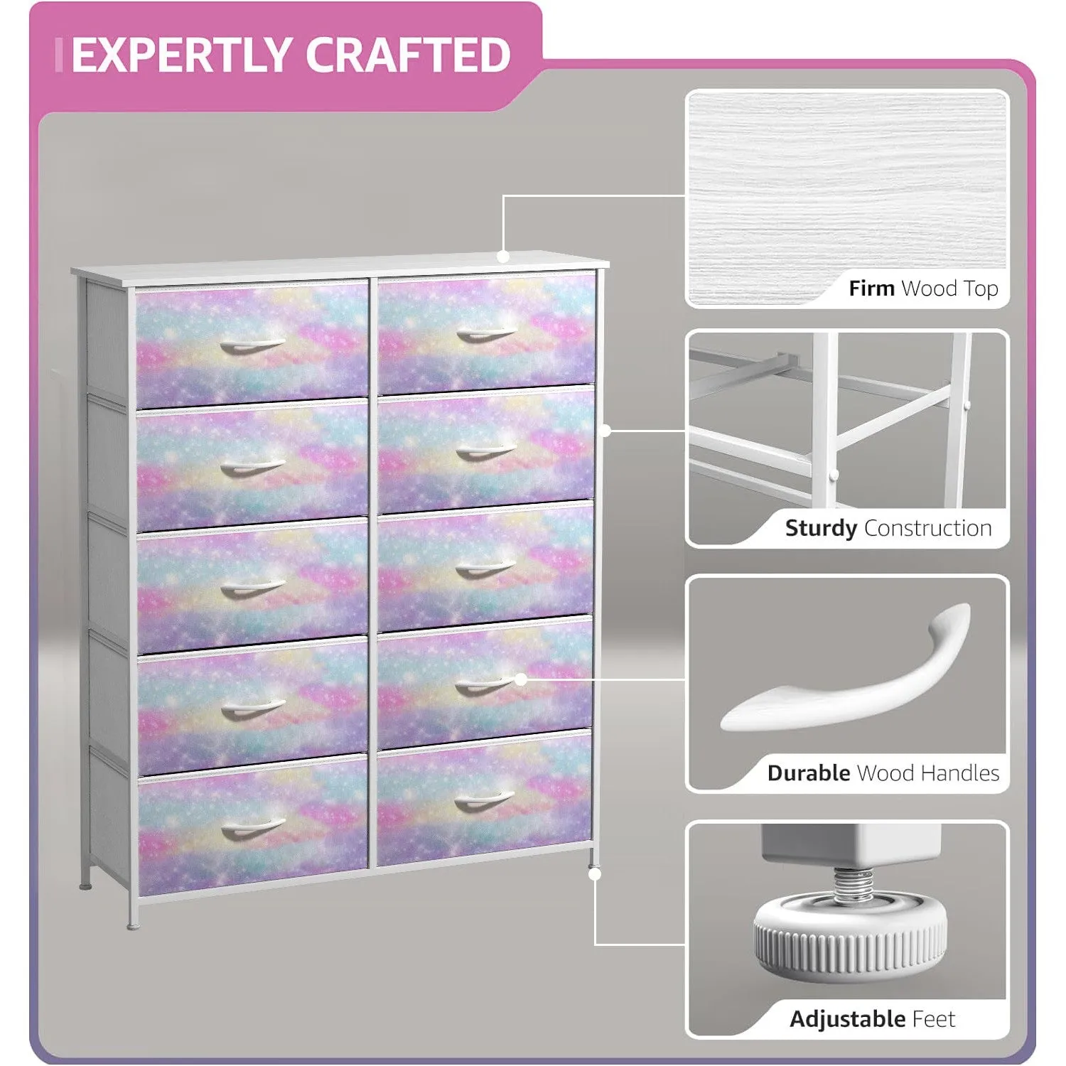 10 Drawer Tall Vertical Dresser