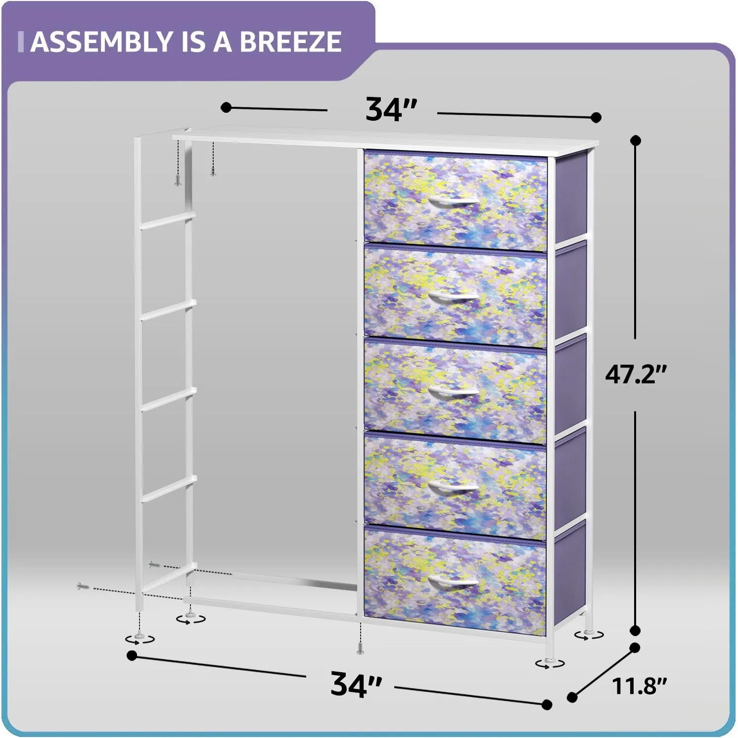 10 Drawer Tall Vertical Dresser