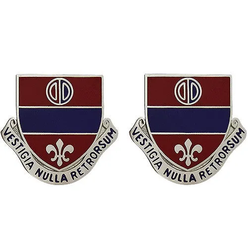 116th Field Artillery Regiment Unit Crest (Vestigia Nulla Retrorsum) - Sold in Pairs