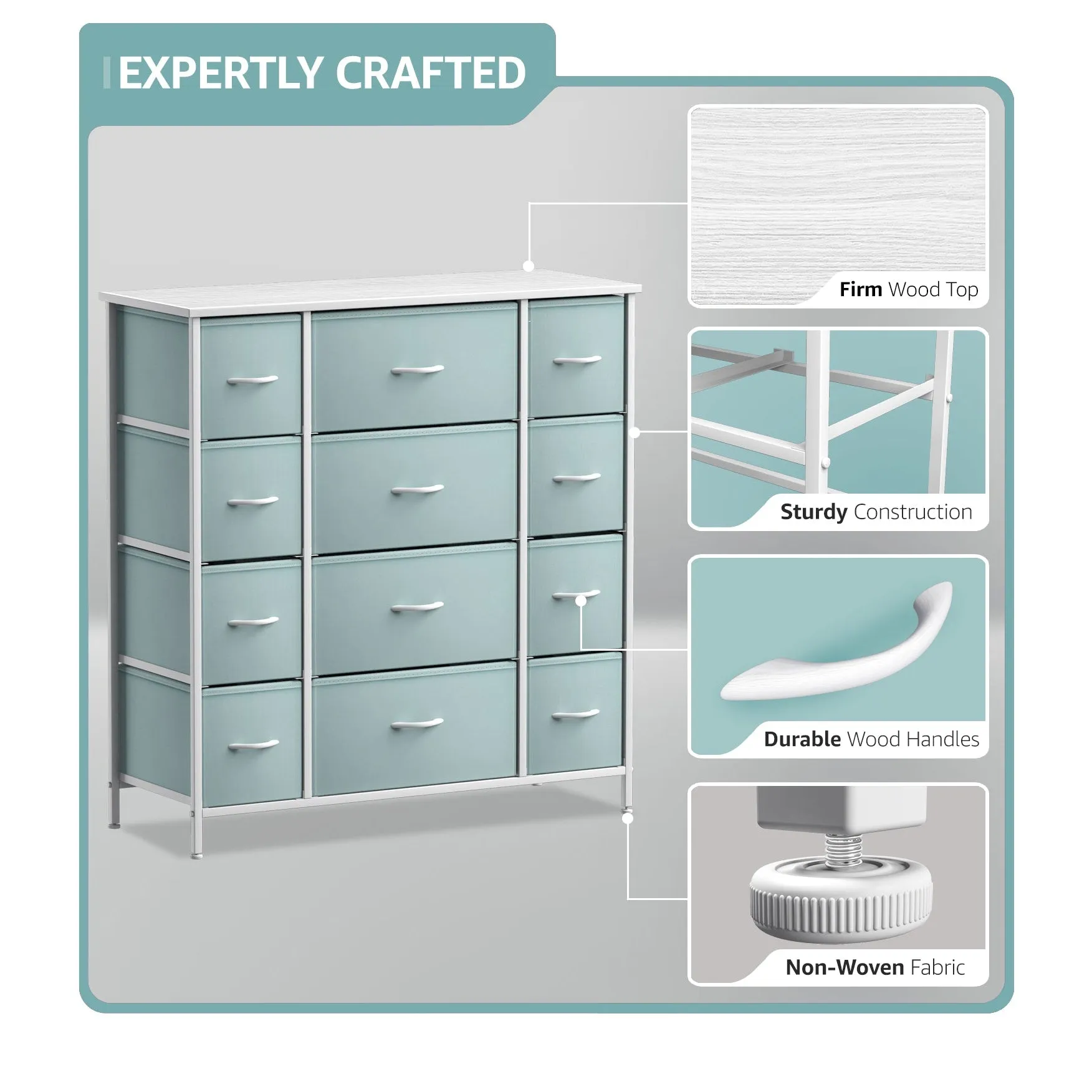 12 Drawer Wide Dresser