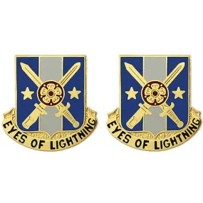 125th Military Intelligence Battalion Unit Crest (Eyes of Lightning) - Sold in Pairs
