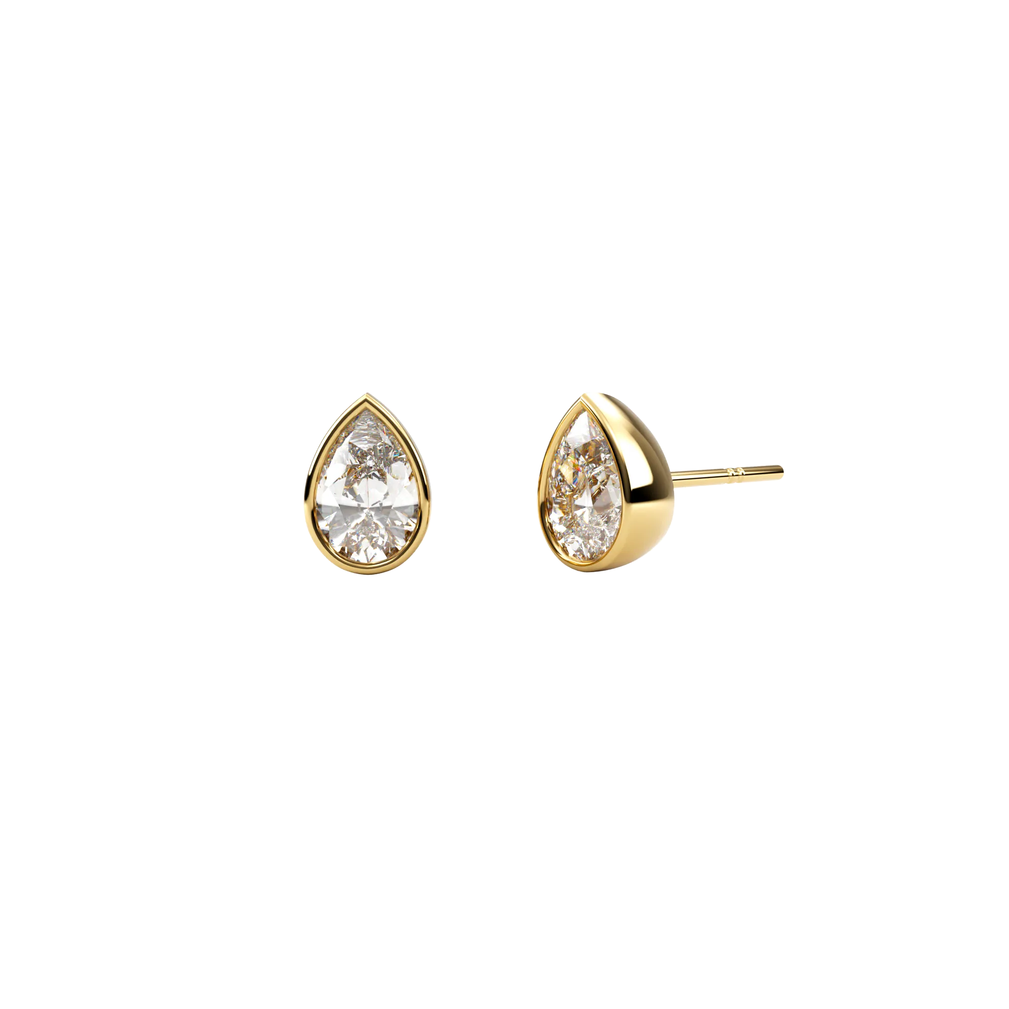 14k  Bezel Studs