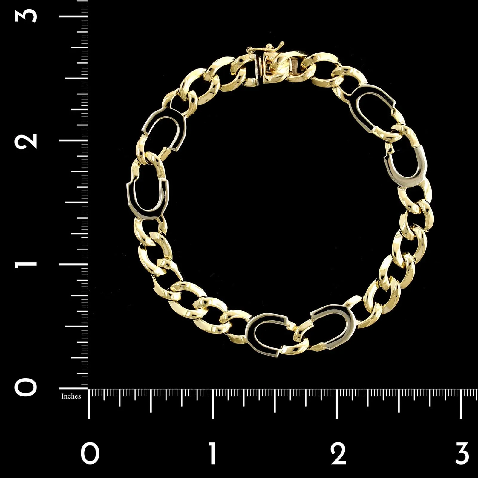 14K Two-tone Gold Estate Fancy Link Bracelet