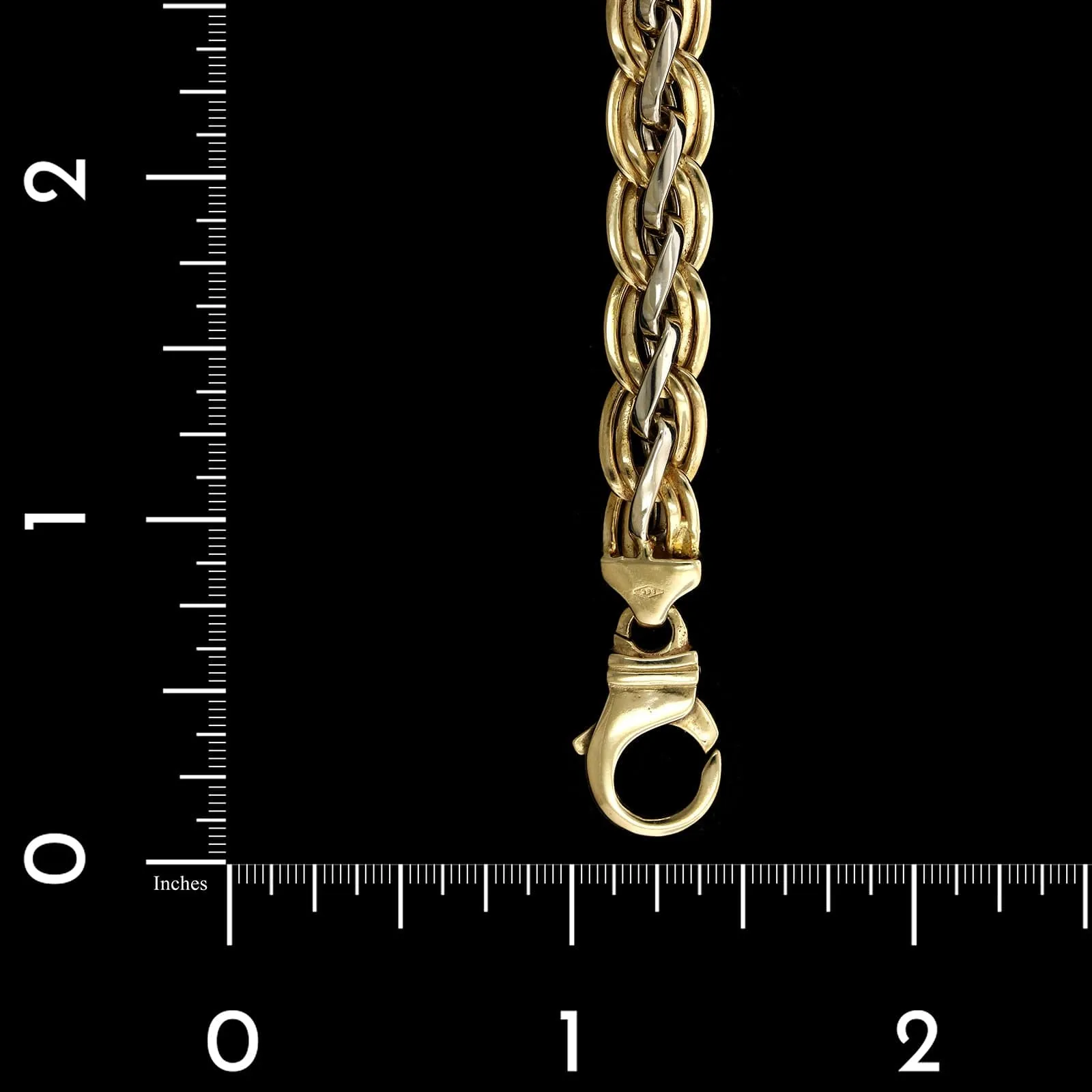 14K Two Tone Gold Estate Fancy Link Bracelet