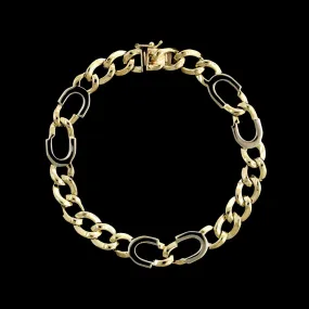 14K Two-tone Gold Estate Fancy Link Bracelet