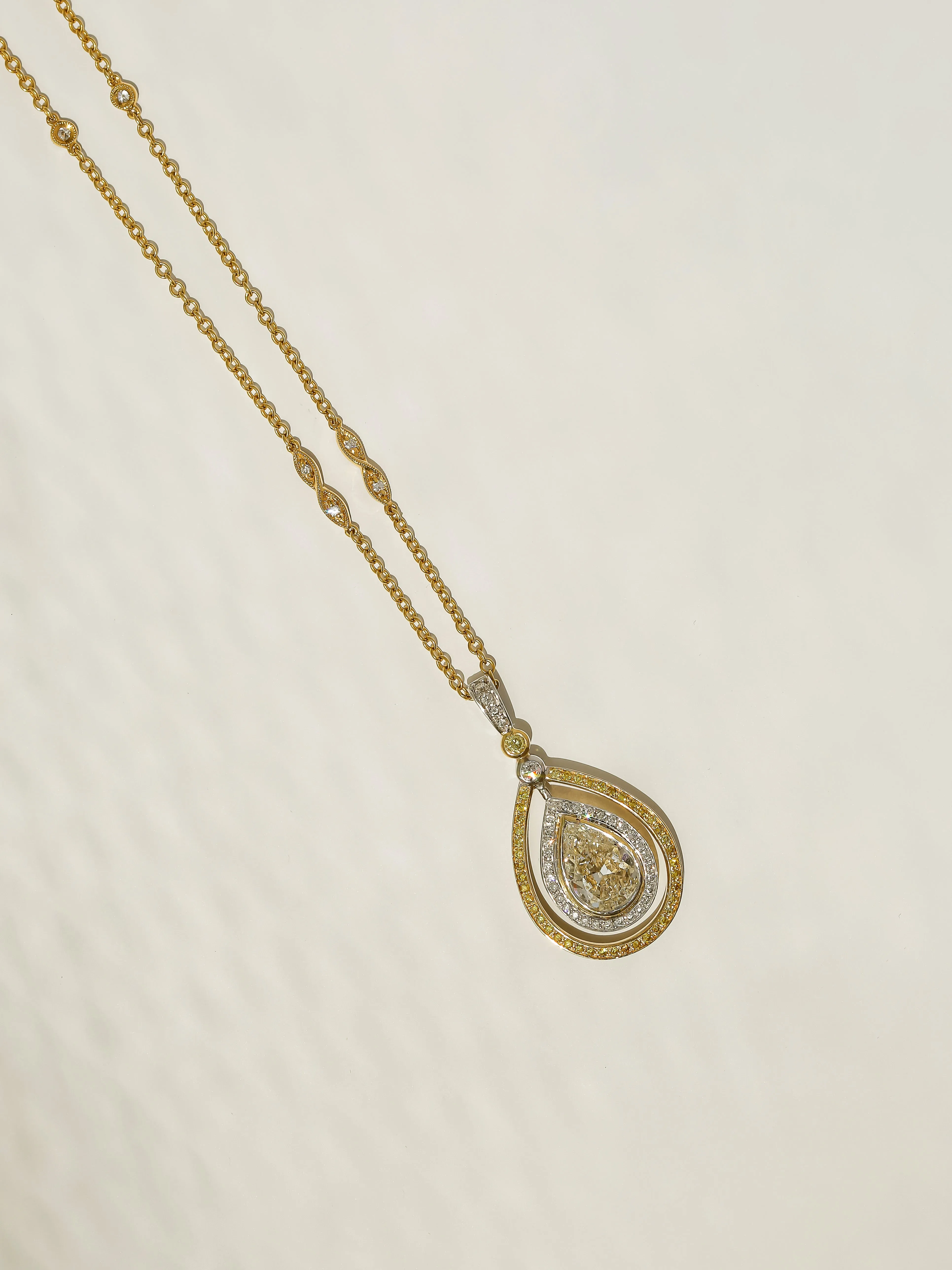 2.45ct TDW Pear Circuit Necklace (GIA)