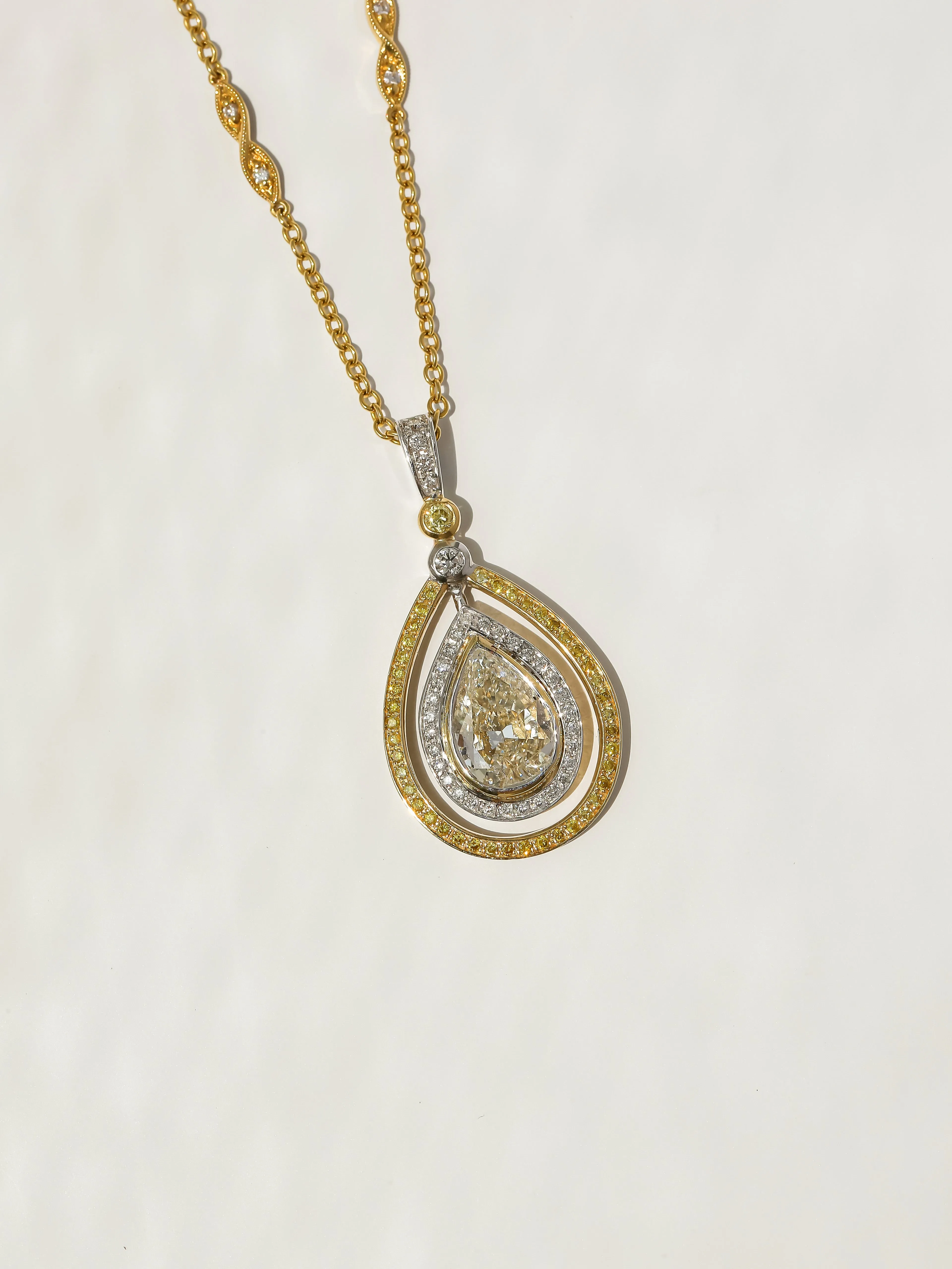 2.45ct TDW Pear Circuit Necklace (GIA)