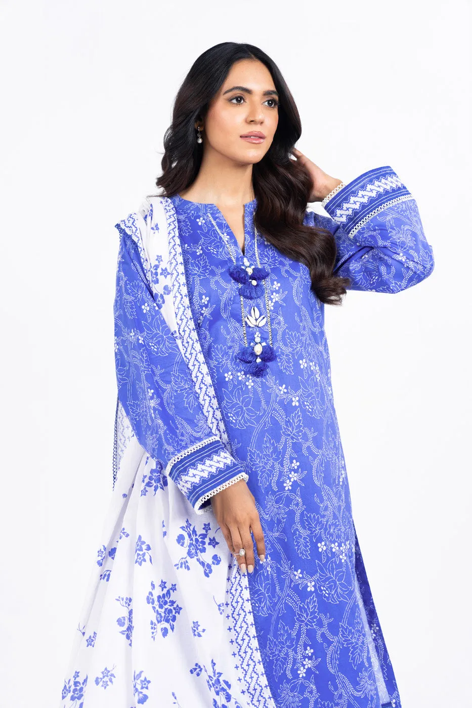 3 Pc Printed Lawn Suit With Lawn Dupatta