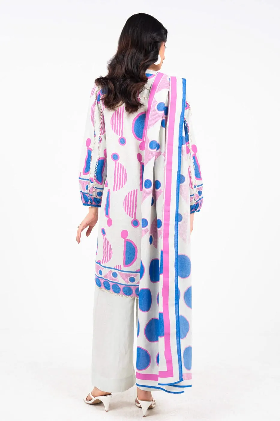 3 Piece Cambric Suit with Lawn Dupatta