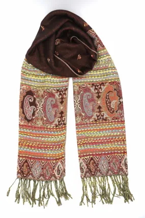 Achillea Brown Bohemian Pashmina Shawl