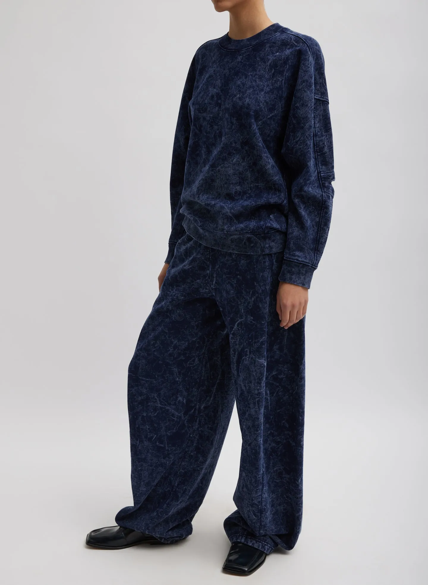 Acid Wash Cocoon Crewneck Sweatshirt