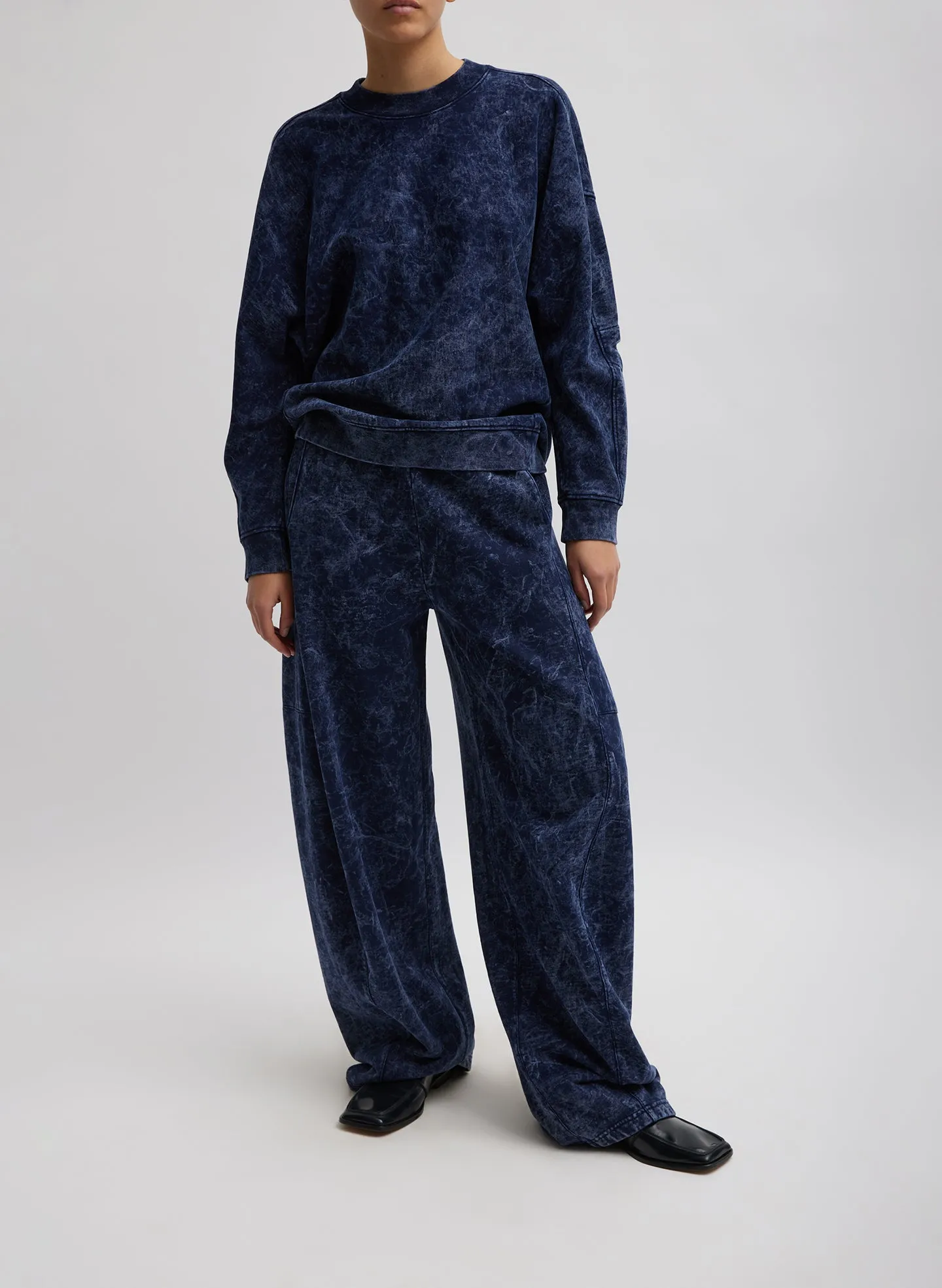 Acid Wash Cocoon Crewneck Sweatshirt