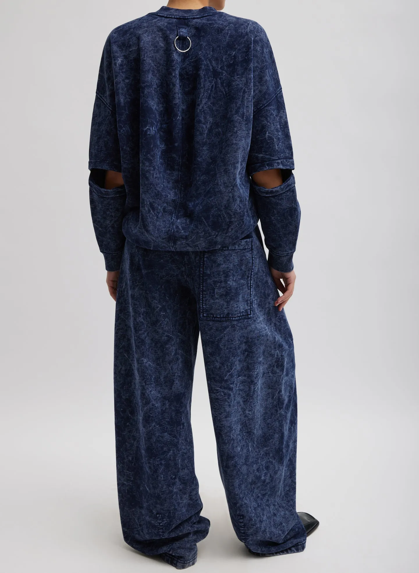 Acid Wash Cocoon Crewneck Sweatshirt