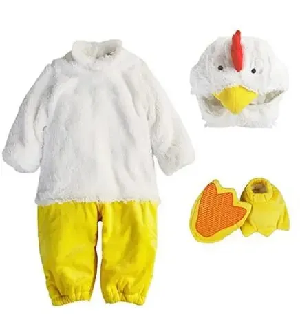 Adorable Cosplay Baby Chick Boys Girls Infant Fleece Jumpsuit Kid Costume