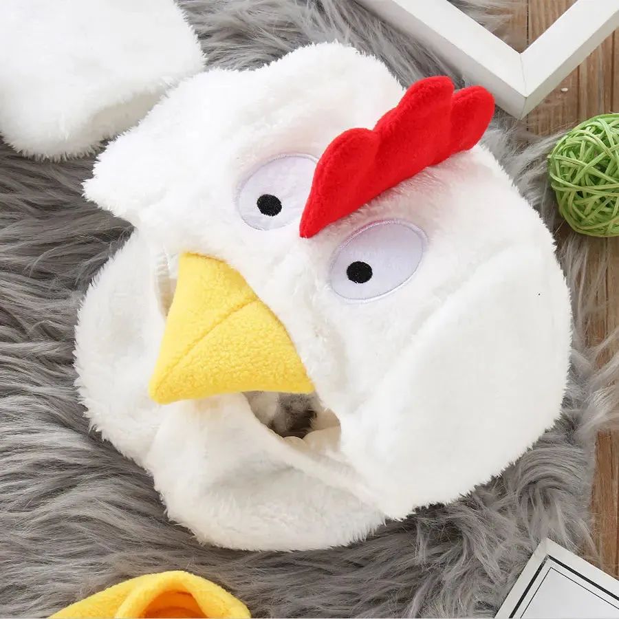 Adorable Cosplay Baby Chick Boys Girls Infant Fleece Jumpsuit Kid Costume