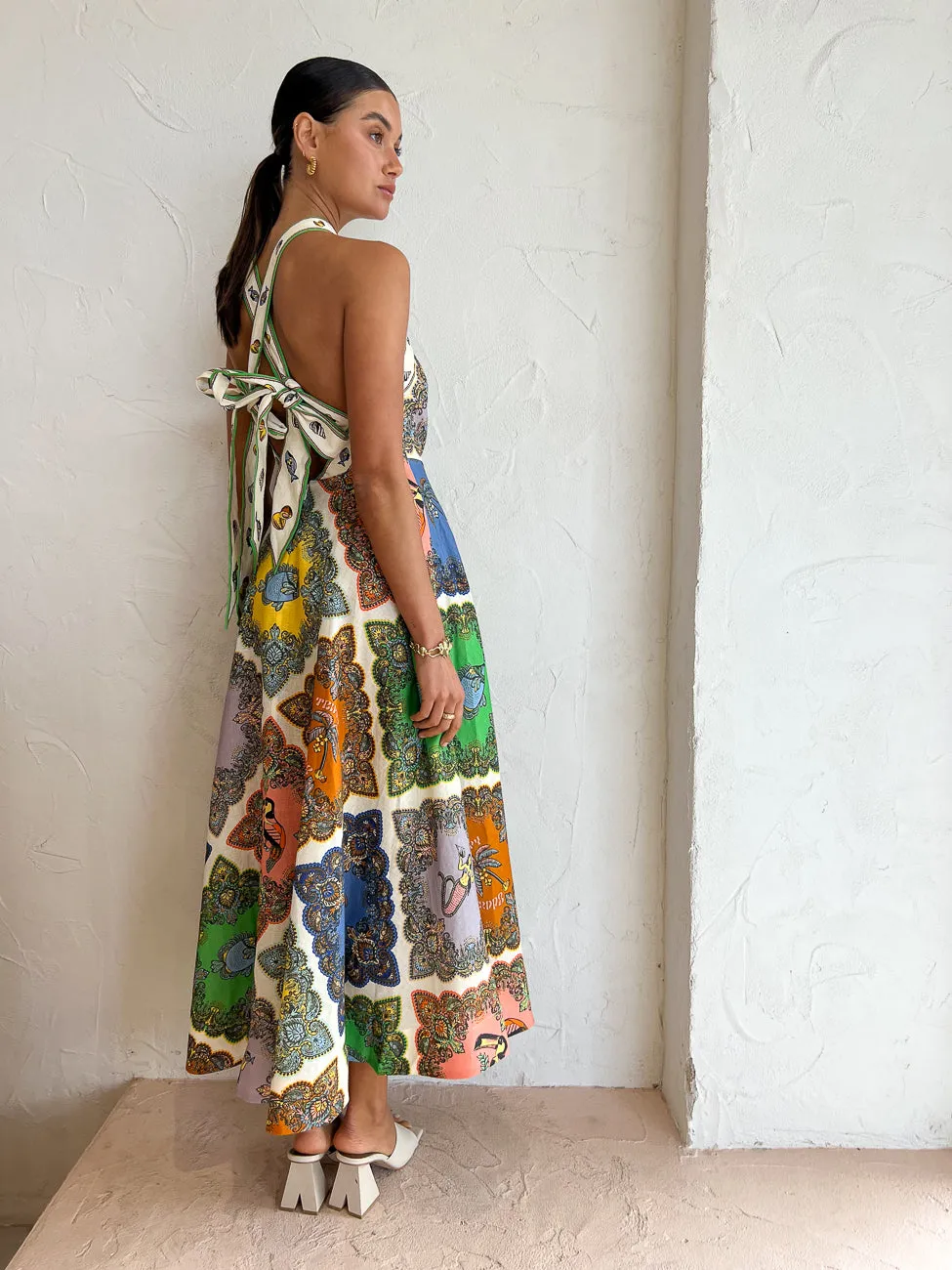 Alemais Trippy Troppo Halter Midi Dress in Multi