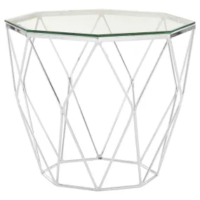 Allure Tempered Glass / Chrome End Table