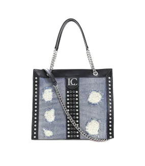 Angel Slim Shopper J Cloth   Leather - Jeans/Black