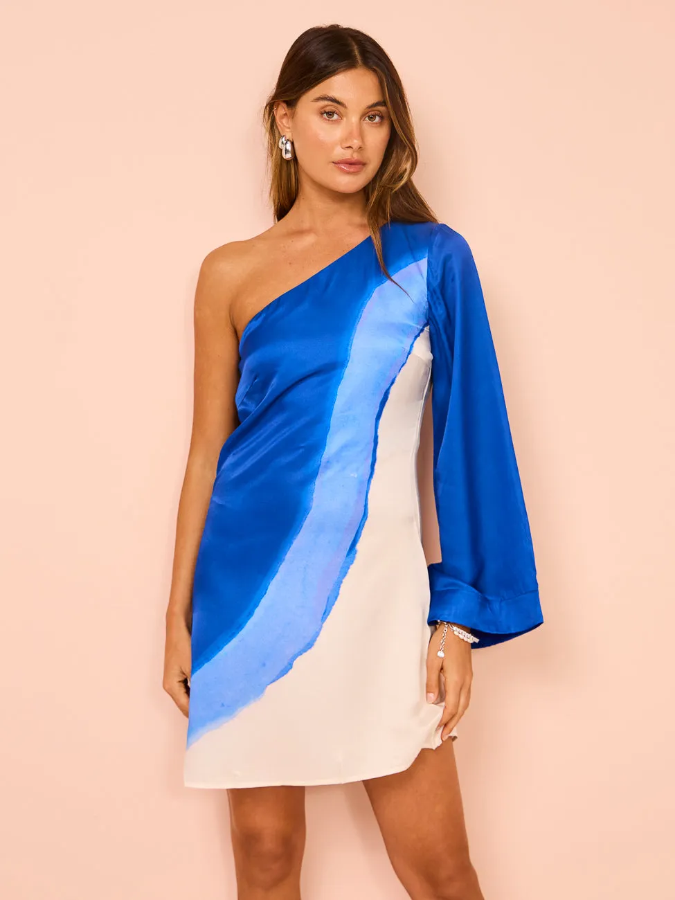 Aston Studio Easton Short Dress in Lapis