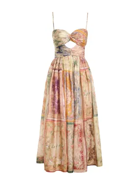 AUGUST TIE FRONT MIDI DRESS