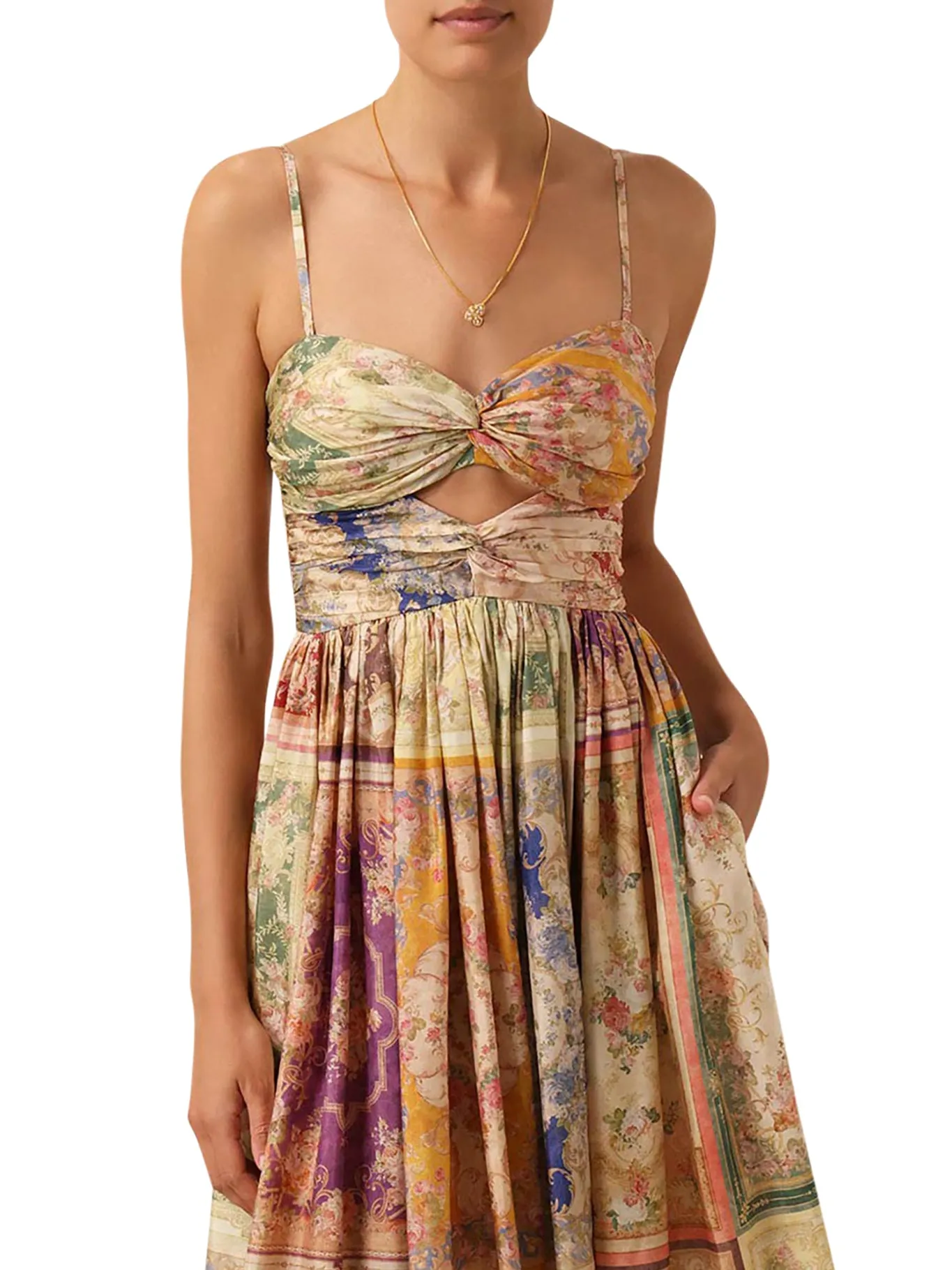 AUGUST TIE FRONT MIDI DRESS