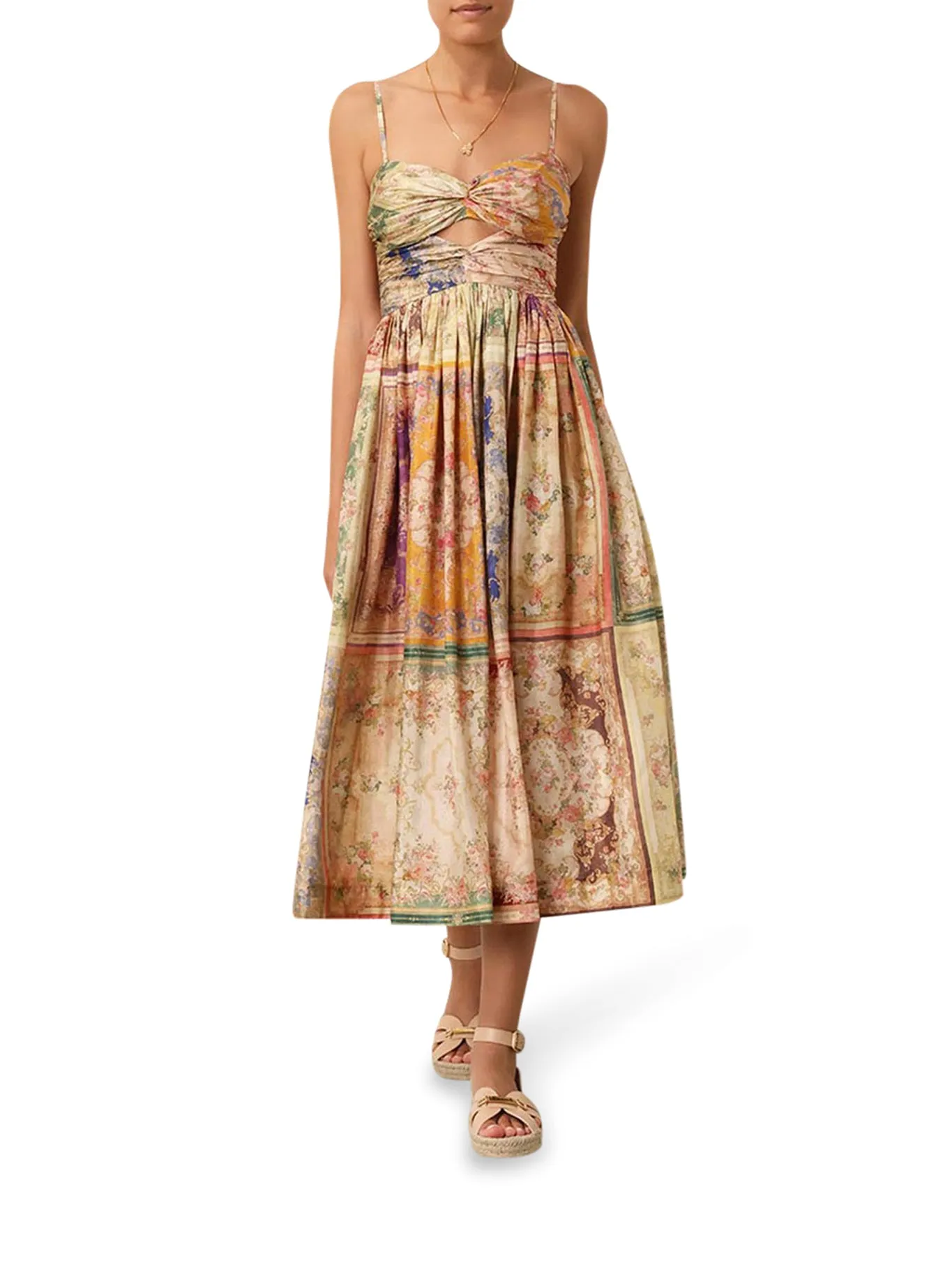 AUGUST TIE FRONT MIDI DRESS