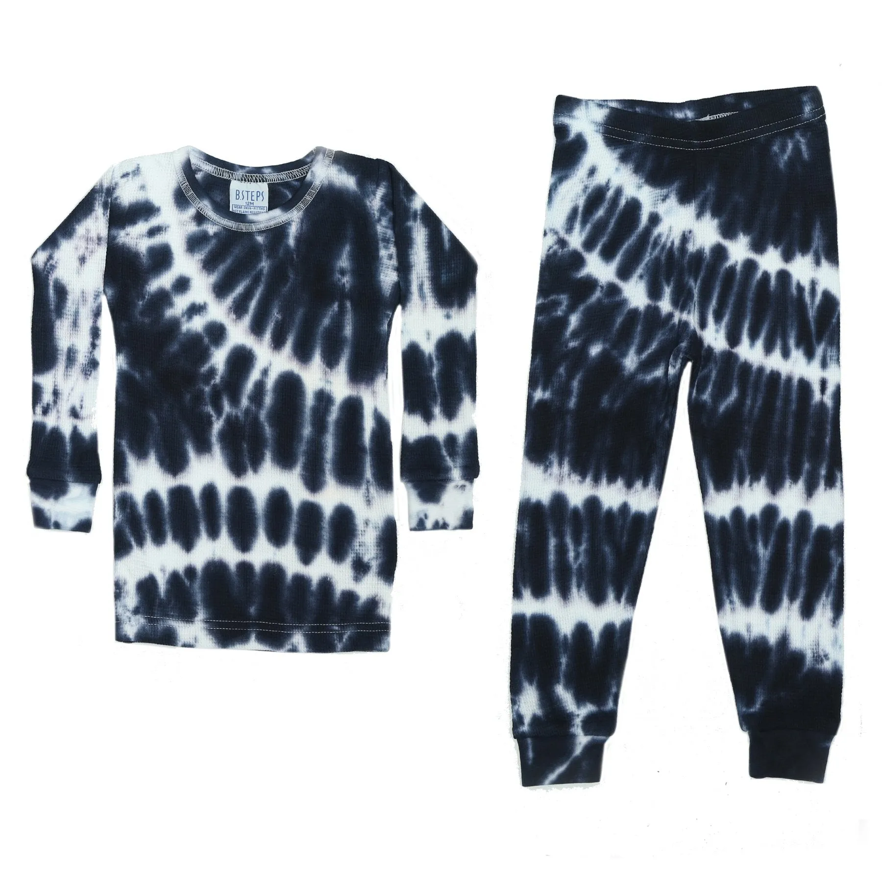 B Steps - Thermal Tie Dye Pajamas in Navy