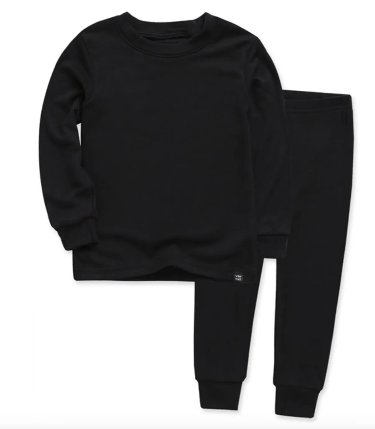 Basic Kids Modal Pajamas in Black (2T)