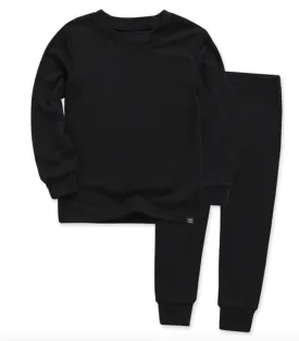 Basic Kids Modal Pajamas in Black (2T)