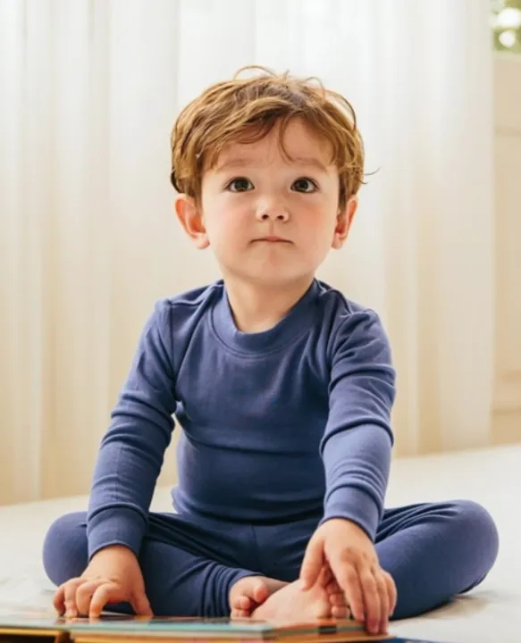 Basic Kids Modal Pajamas in Blue