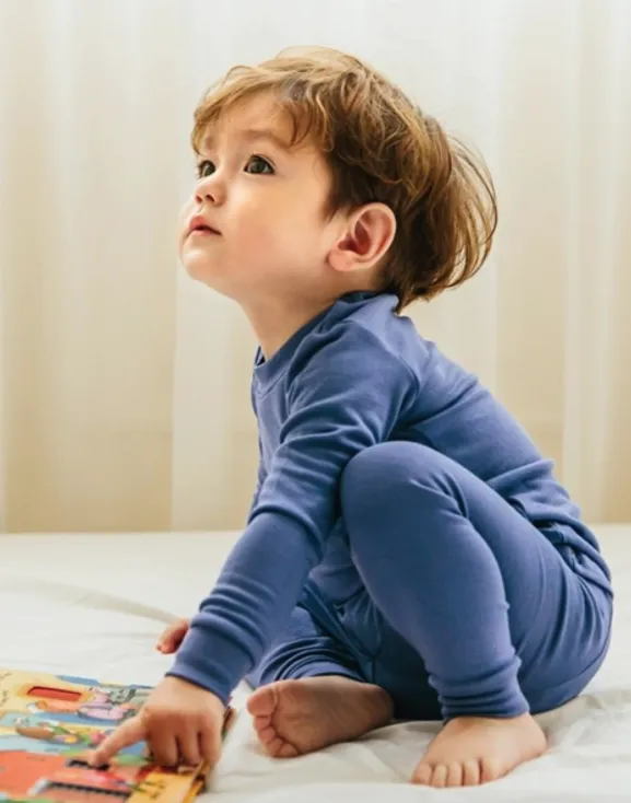 Basic Kids Modal Pajamas in Blue