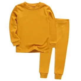 Basic Kids Modal Pajamas in Mustard