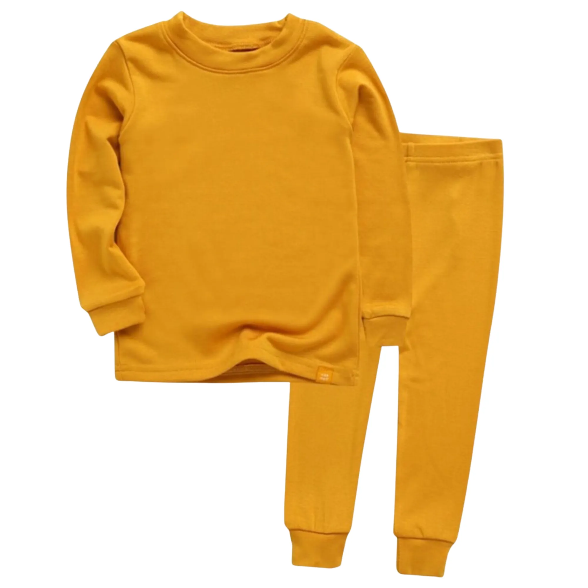 Basic Kids Modal Pajamas in Mustard