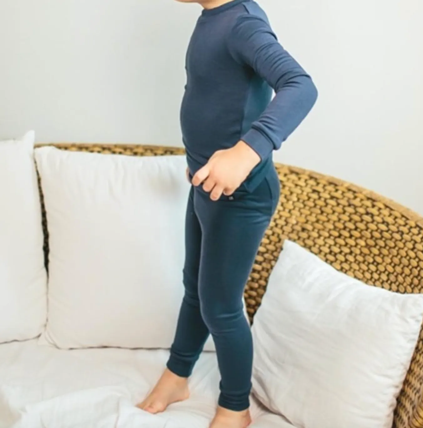 Basic Kids Modal Pajamas in Navy