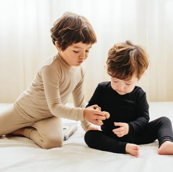 Basic Kids Modal Pajamas in Sand