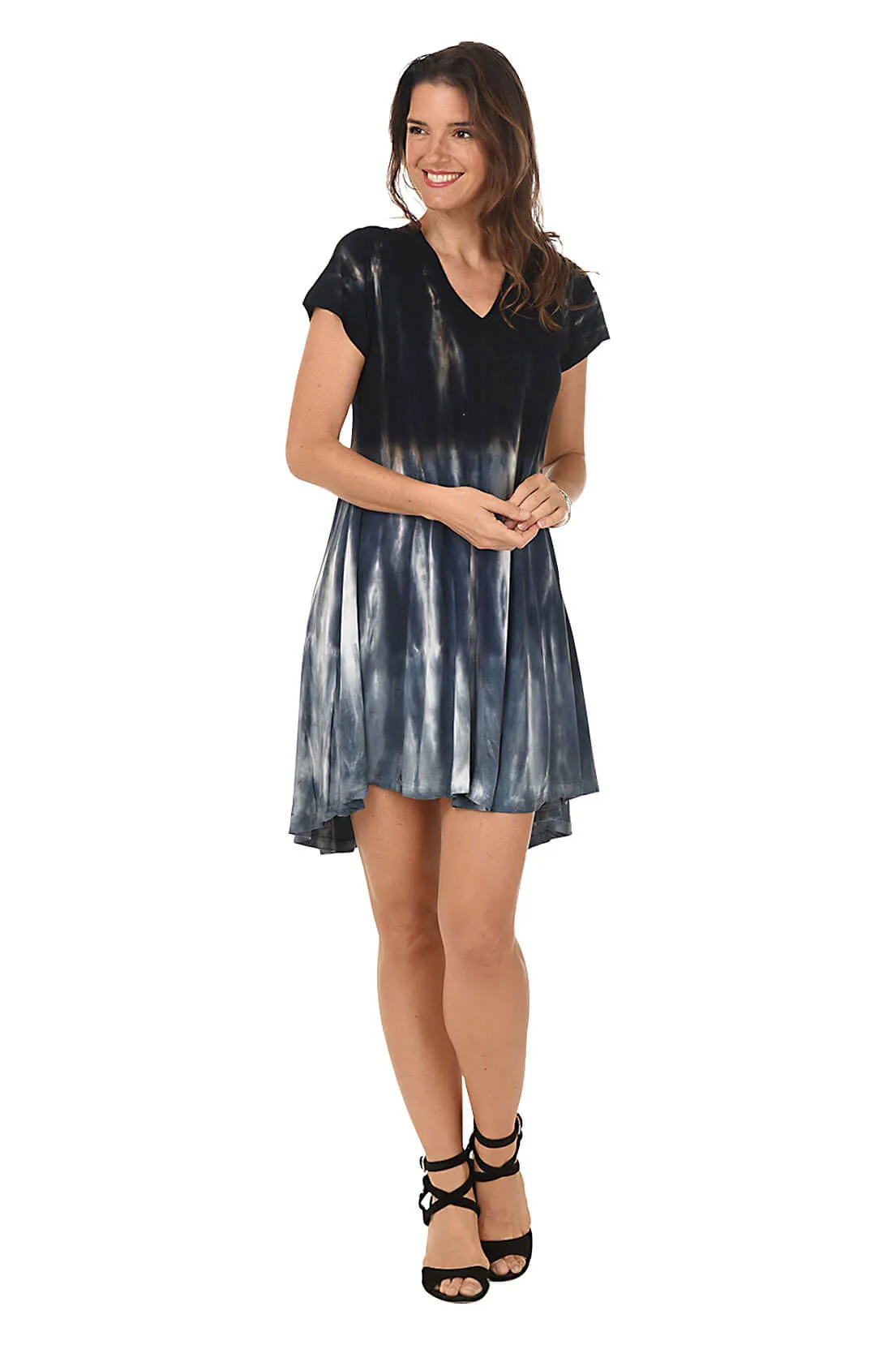 Black Dip-Dyed High-Low Dress