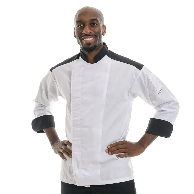 Manelli Black Master Chef Coat - Available in Short Sleeve and Long Sleeve Options