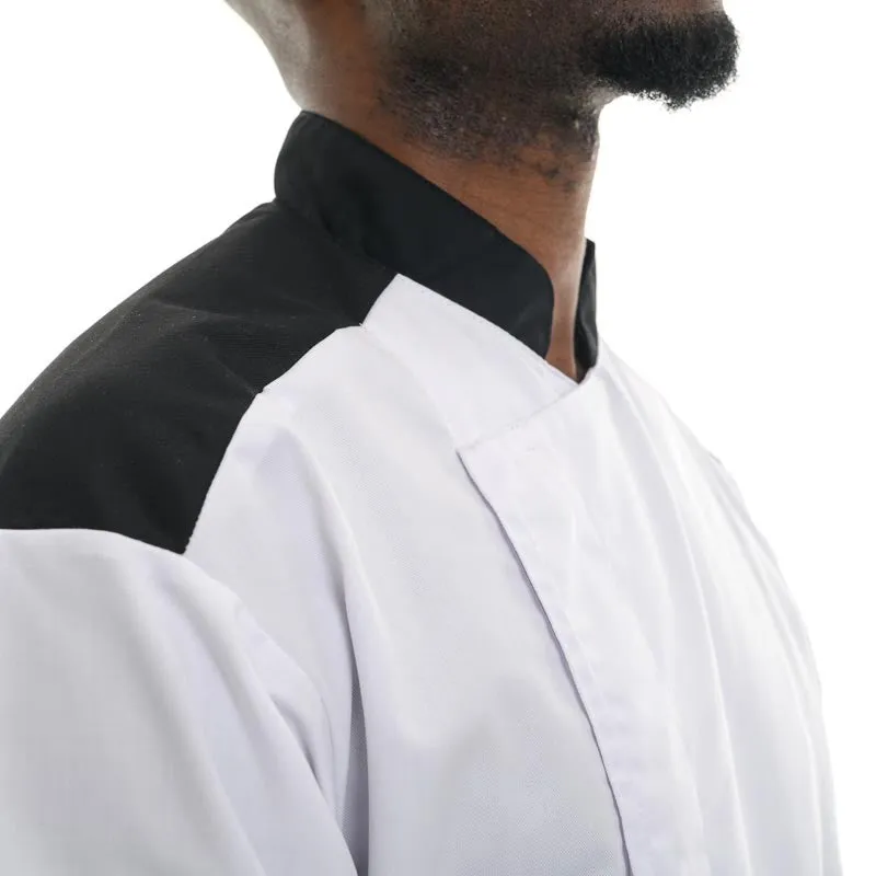 Manelli Black Master Chef Coat - Available in Short Sleeve and Long Sleeve Options